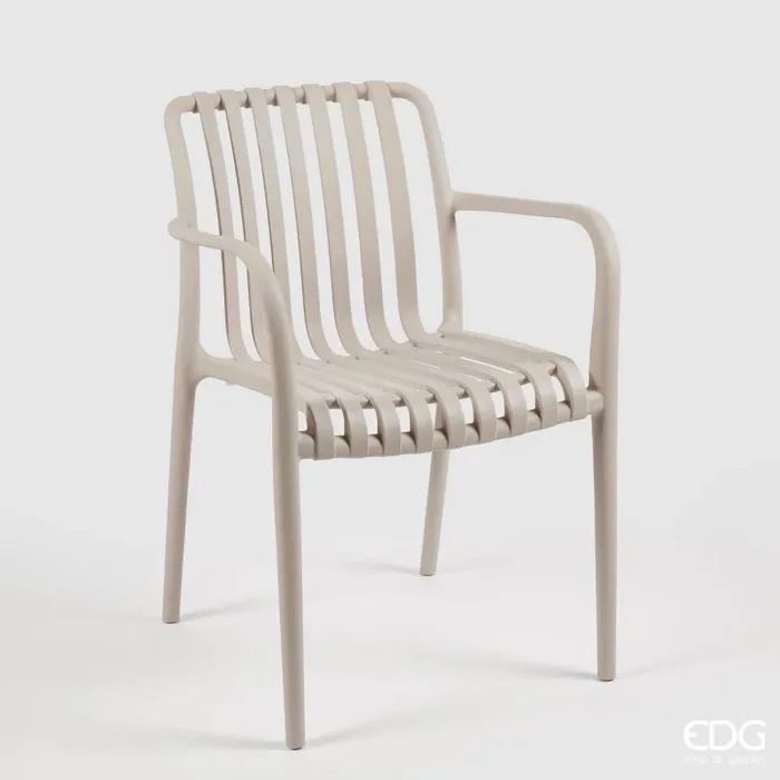 EDG Enzo De Gasperi Sedia Righe H 80 Cm L 55 Cm L 56 Cm Colore Avorio