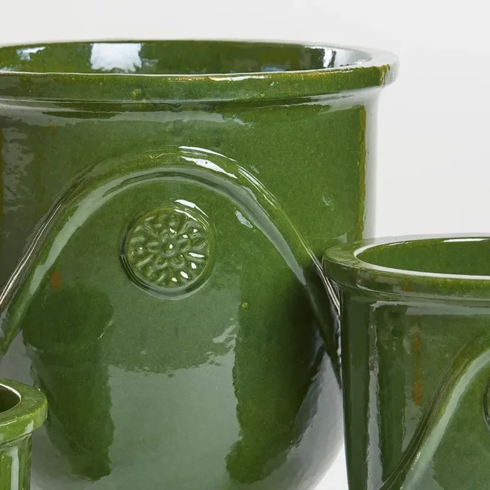 EDG Enzo De Gasperi Set 3 Pz Vaso Glaze Coppa H 58 Cm H 41 Cm H 30 Cm Olive Waterproof Online - immagine 2