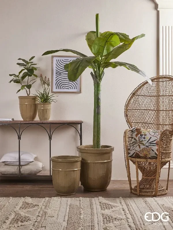 EDG Enzo De Gasperi Set 4 Pz Vaso Glaze Coste H 50 Cm H 41 Cm H 32 Cm H 23 Cm Sand - immagine 2