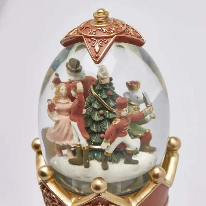 EDG Enzo De Gasperi Sfera Natale Acqua Soldatino Led H 49,5 Cm D 10 Cm Musica e Mov. Green Red - immagine 2