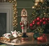 EDG Enzo De Gasperi Sfera Natale Acqua Soldatino Led H 49,5 Cm D 10 Cm Musica e Mov. Green Red - immagine 3