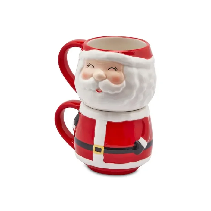 EDG Enzo De Gasperi Tazza Babbo Impilabile 2 Pezzi H17 C3 White Red