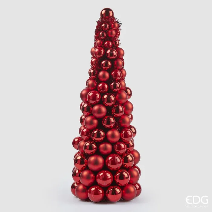 EDG Enzo De Gasperi Topiary Pallemix Cono Natale X120 H 65 Cm D 25 Cm Red