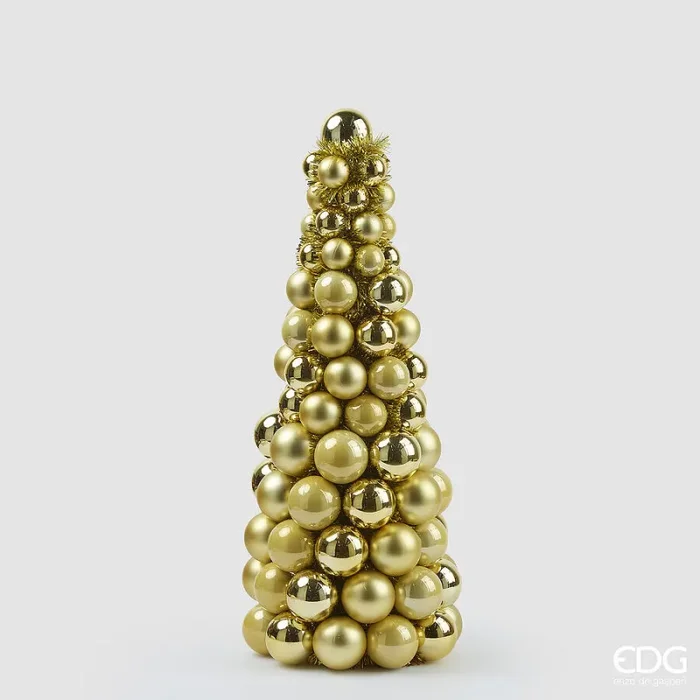 EDG Enzo De Gasperi Topiary Pallemix Cono Natale X96 H 50 Cm D 21 Cm Gold