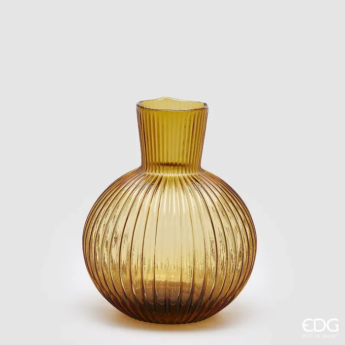 EDG Enzo De Gasperi Vaso Ampolla H 35 Cm D 29 Cm Ambra