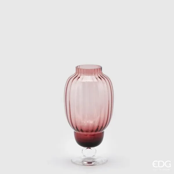 EDG Enzo De Gasperi Vaso Biforma Righe H29,5 D16 C3 Antique Pink
