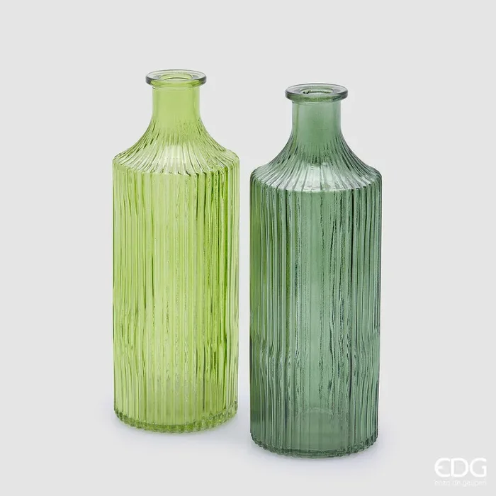 EDG Enzo De Gasperi Vaso Bottiglia H 22 Cm D 8 Cm 2 Ass. Green 1 Pz