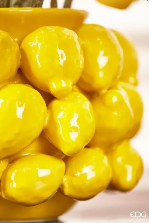 EDG Enzo De Gasperi Vaso Chakra Limoni H 19 Cm D 28 Cm 36 Frutti Giallo - immagine 2