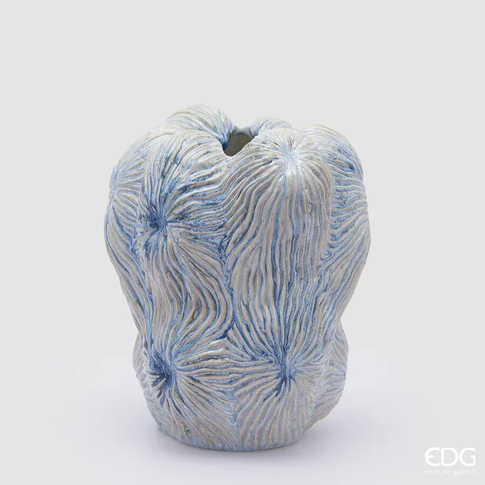 EDG Enzo De Gasperi Vaso Chakra Marino H 30 Cm D 24,45Cm Waterproof White Blue Sconti