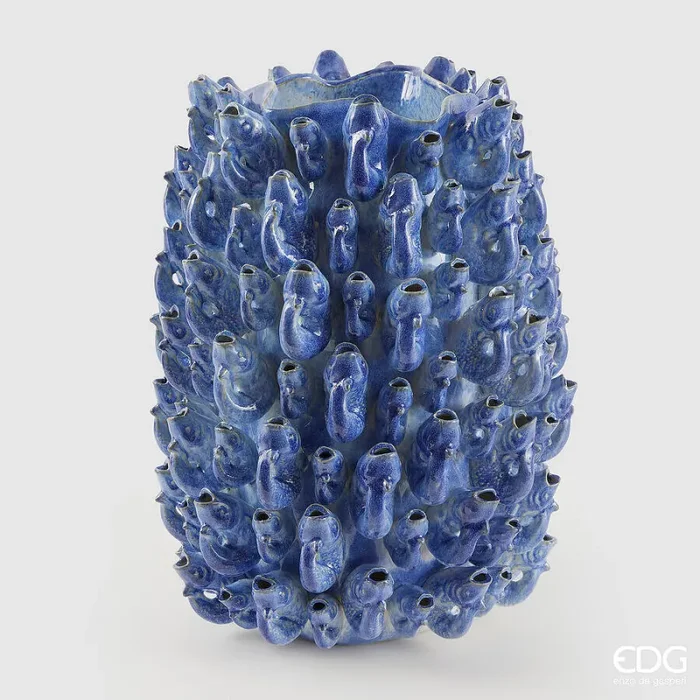 EDG Enzo De Gasperi Vaso Chakra Pesci H 47 Cm D 36 Cm Waterproof Blue
