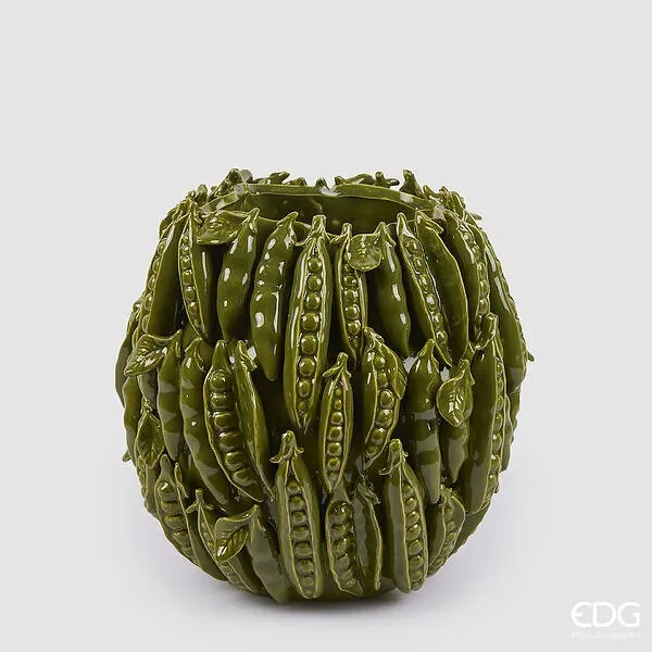 EDG Enzo De Gasperi Vaso Chakra Piselli Verdi H 31 Cm D 34 Cm Green