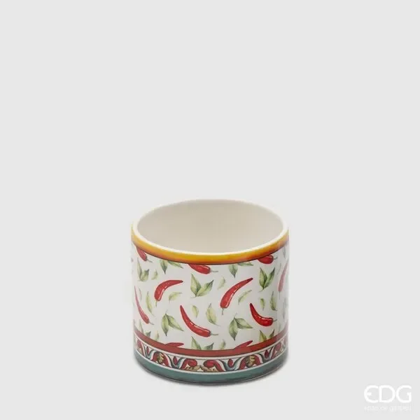 EDG Enzo De Gasperi Vaso Cilindrico H 12 Cm D 13,5 Cm Bianco Rosso Online