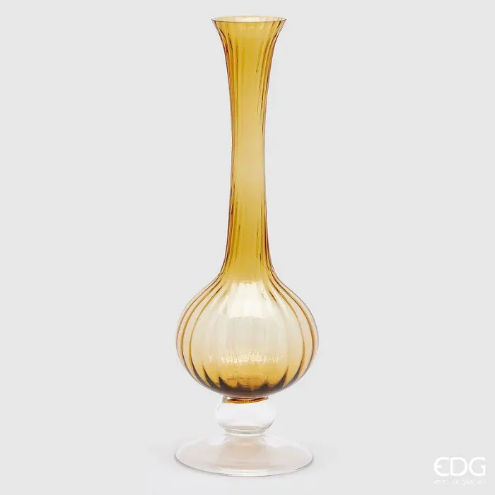 EDG Enzo De Gasperi Vaso Collolungo Righe H 55 Cm D 18 Cm Amber