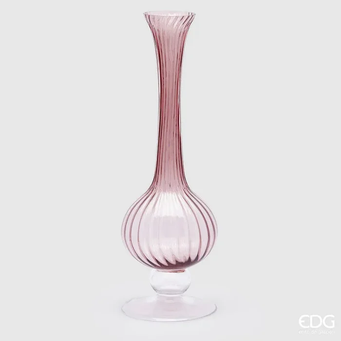 EDG Enzo De Gasperi Vaso Collolungo Righe H 55 Cm D 18 Cm Antique Pink