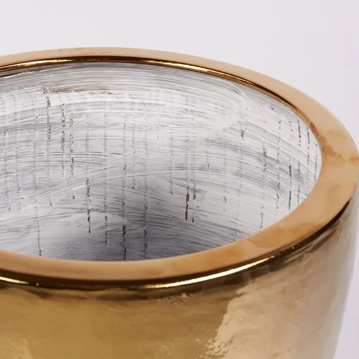 EDG Enzo De Gasperi Vaso Fenice Svasato H 60 Cm D 57 Cm Placcato Oro Waterproof Sconti - immagine 2