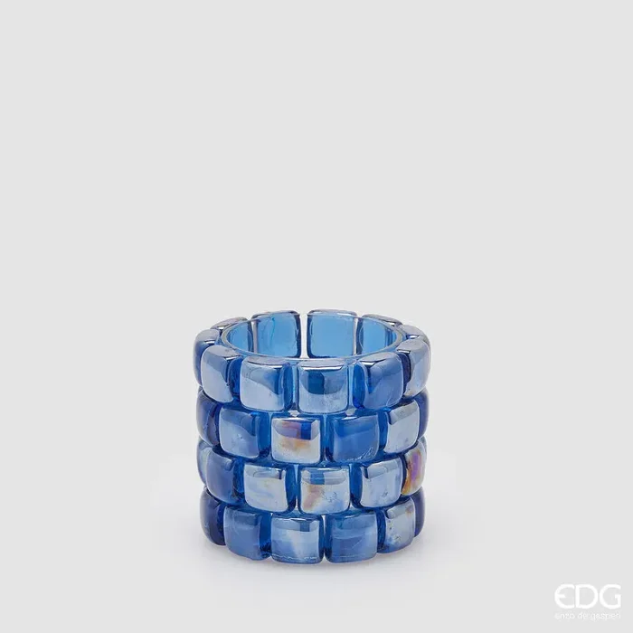 EDG Enzo De Gasperi Vaso Gemme Cilindro H 10 Cm D 12 Cm Blue 1 Pz