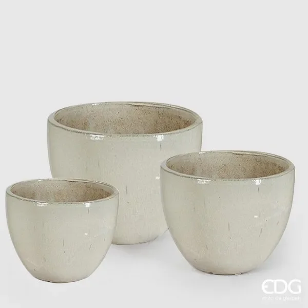 EDG Enzo De Gasperi Vaso Glaze 3pz H36+H28+H23 B9 Ivory