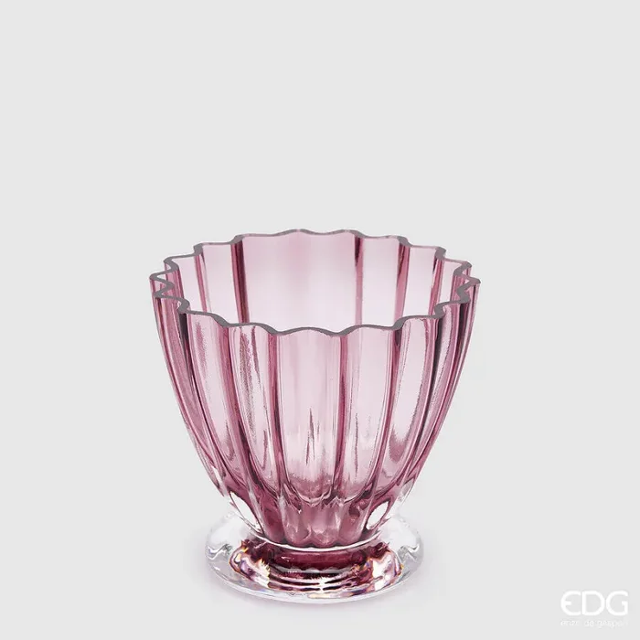 EDG Enzo De Gasperi Vaso Glory H 13 Cm D 14 Cm Antique Pink
