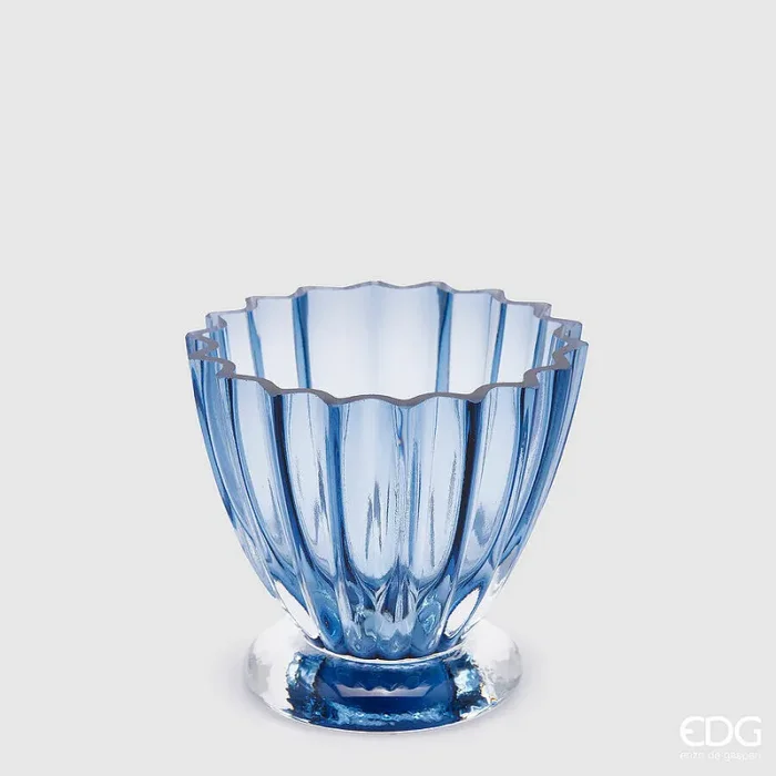 EDG Enzo De Gasperi Vaso Glory H 13 Cm D 14 Cm Blue