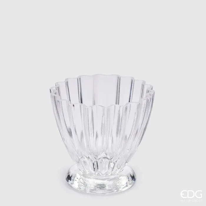 EDG Enzo De Gasperi Vaso Glory H 13 Cm D 14 Cm Natural Trasparente
