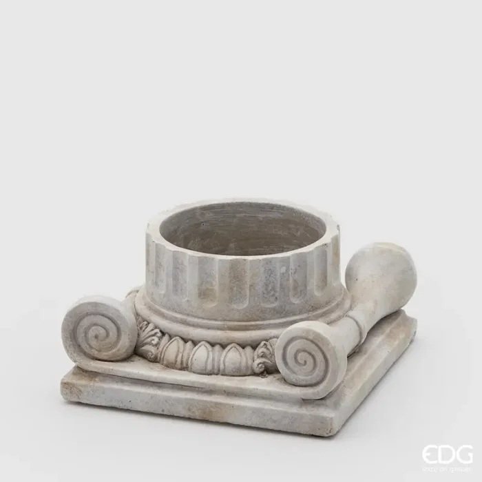 EDG Enzo De Gasperi Vaso in Cemento Capitello H 11 Cm L 21 Cm L 21 Cm Grey Waterproof
