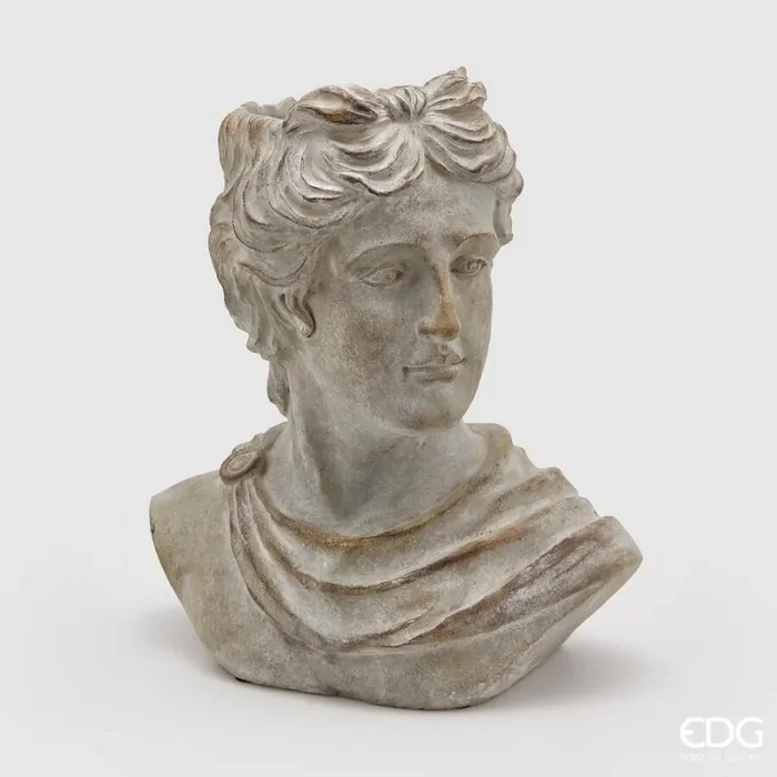 EDG Enzo De Gasperi Vaso in Cemento Testa di Donna H 38 Cm Grey Waterproof