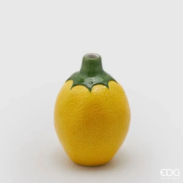 EDG Enzo De Gasperi Vaso Limoni H 21 Cm D 15 Cm Giallo Verde