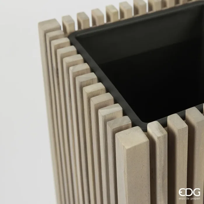 EDG Enzo De Gasperi Vaso Listelli Rettangolare Legno di Acacia Grey H 50 x 86 x 33 Cm Sconti - immagine 2