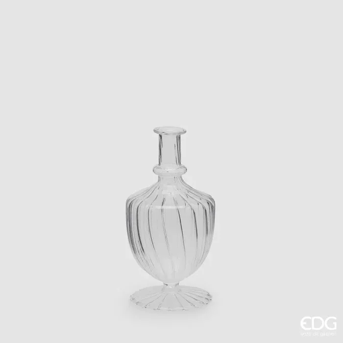 EDG Enzo De Gasperi Vaso Monofiore a Forma di Coppa H 20 D 10 Natural Trasparente