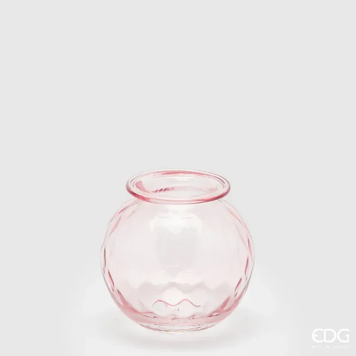 EDG Enzo De Gasperi Vaso Opium Vetro H 14 Cm D 15 Cm Pink