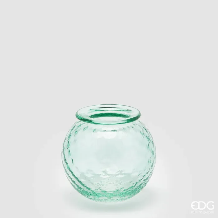 EDG Enzo De Gasperi Vaso Opium Vetro H 14 Cm D 15 Cm Turquoise
