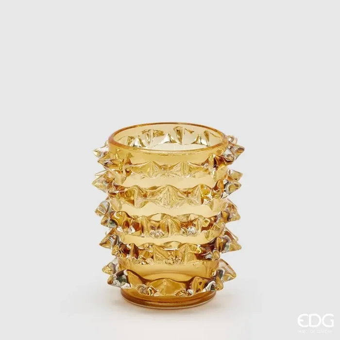 EDG Enzo De Gasperi Vaso Punte H 23 Cm D 20 Cm Scatola Regalo Amber