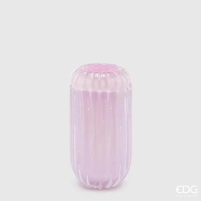 EDG Enzo De Gasperi Vaso Reef H 24 Cm D 12 Cm Vetro Pink