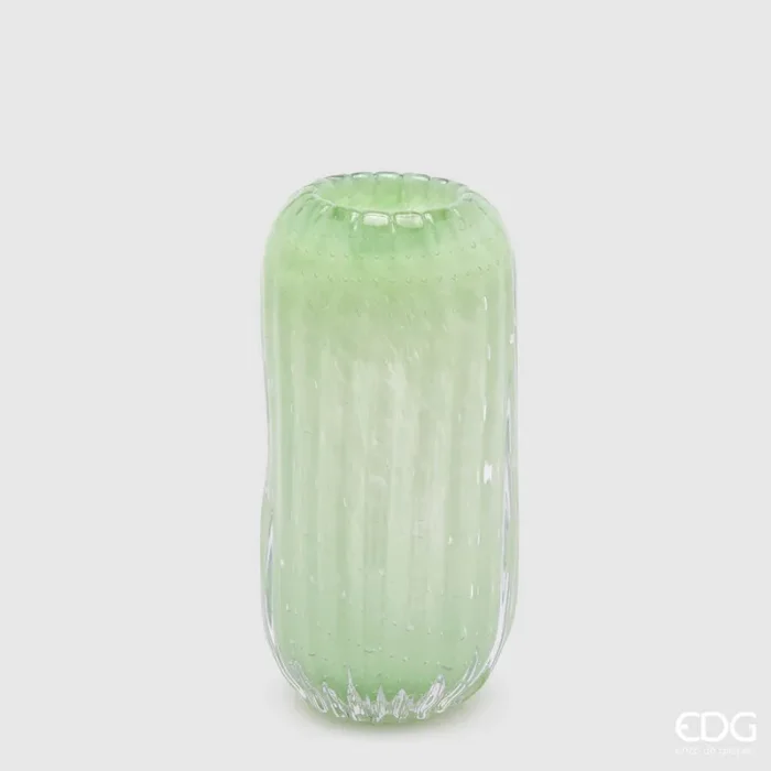 EDG Enzo De Gasperi Vaso Reef H 28 Cm D 13 Cm Vetro Light Green