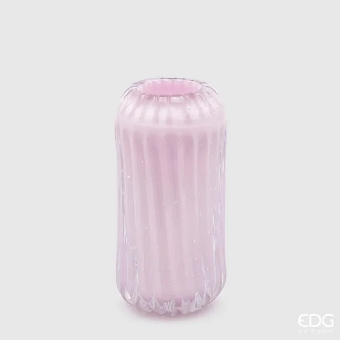 EDG Enzo De Gasperi Vaso Reef H 28 Cm D 13 Cm Vetro Pink