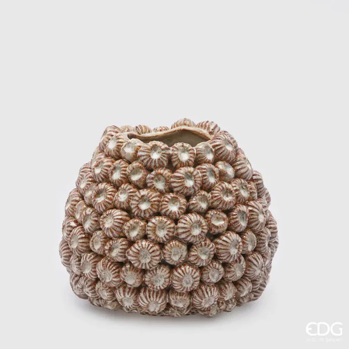 EDG Enzo De Gasperi Vaso Ricciomare H 21 Cm D 26 Cm Ceramica Waterproof Sand In saldo