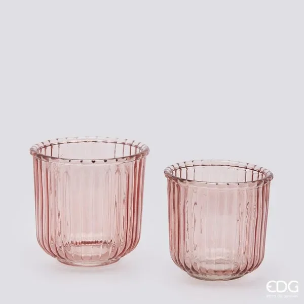 EDG Enzo De Gasperi Vaso Righe 2pz (14h14+12h12) C2 Pale Pink