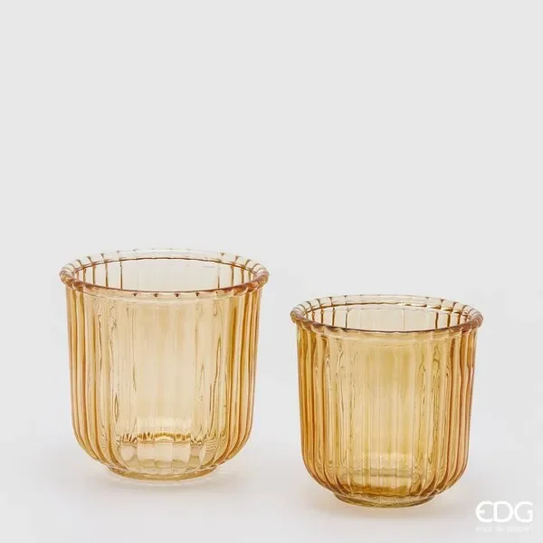 EDG Enzo De Gasperi Vaso Righe 2pz (14h14+12h12) C2 Yellow