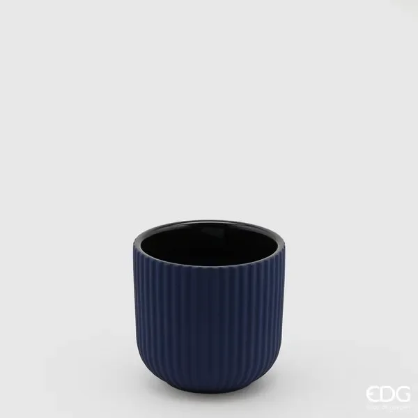 EDG Enzo De Gasperi Vaso Righe H 11 Cm D 11 Cm Blue