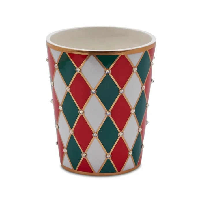 EDG Enzo De Gasperi Vaso Rombi Svasato H17 D14 C3 Green Red