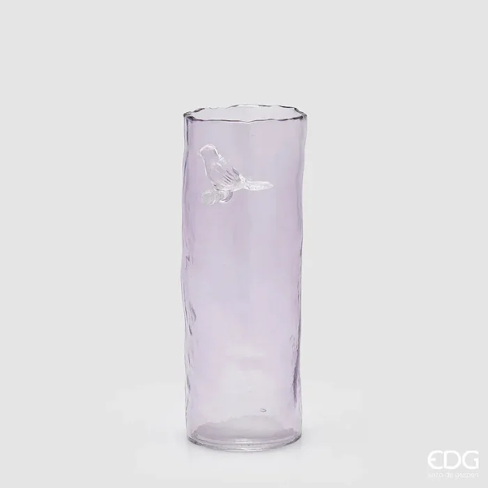 EDG Enzo De Gasperi Vaso Trespolo Cilindro H 27 Cm D 10 Cm Lavanda