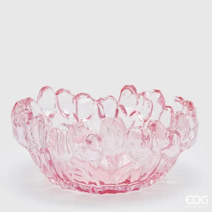 EDG Enzo De Gasperi Vaso Tulipano H 12 Cm D 30 Cm Vetro Scatola Bianca Pink