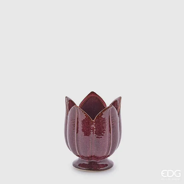 EDG Enzo De Gasperi Vaso Tulipano H 13 Cm D 11 Cm Purple