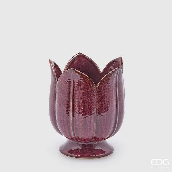 EDG Enzo De Gasperi Vaso Tulipano H 19 Cm D 16 Cm Purple