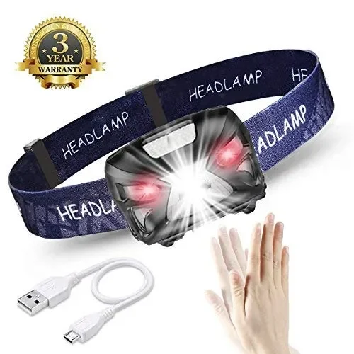 eecoo Lampada Frontale LED USB Ricaricabile 1200 mAh, Testa IPX4 8…