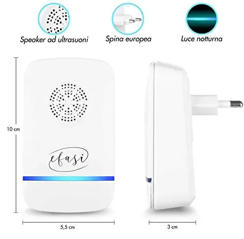 EFASI Repellente Ultrasuoni, Ultrasuoni per Topi, Professionale 2020,… - immagine 3