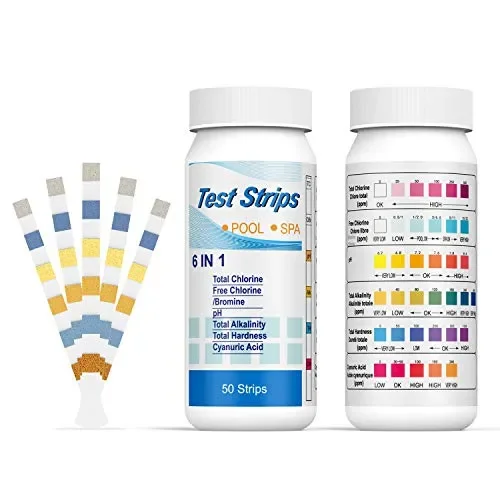 Ehomfy Test per Acqua Piscina 6 in 1, Pool Potabile 100 Strisce, 100pcs