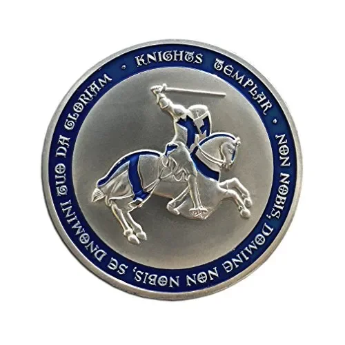 Eillwin Templar raro placcato argento moneta Knight religiosa da collezione…