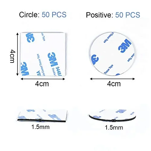 EKKONG Pad Biadesivo, 100 Pezzi nastro biadesivo extra forte, Quadrato e 100 - immagine 2
