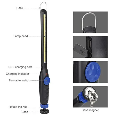 EKLAMP Lampada da Lavoro LED, Luce di LED Ricaricabile con Base,… - immagine 3